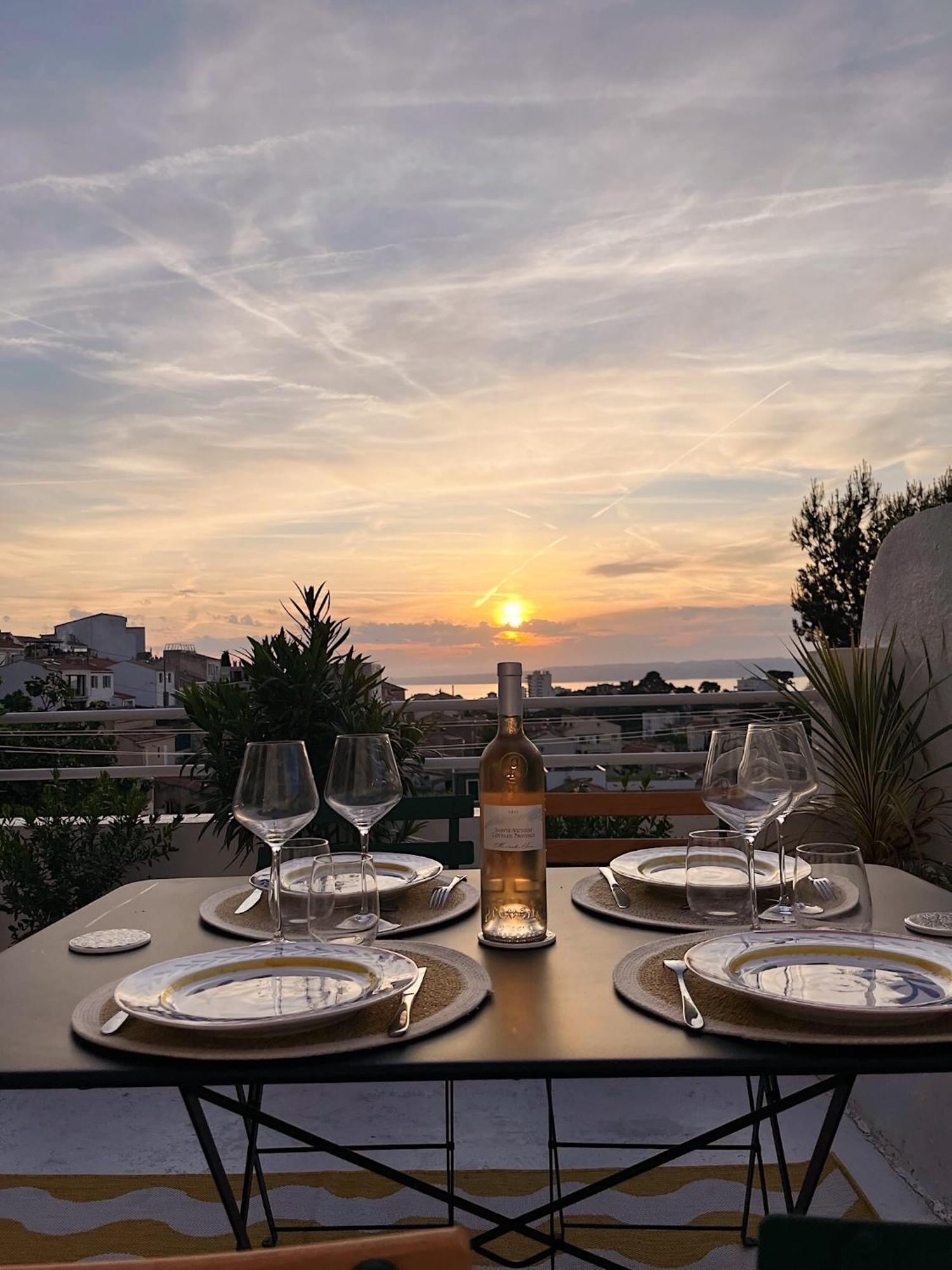 Charmant Studio-Terrasse Vue Mer Marseille Exteriér fotografie